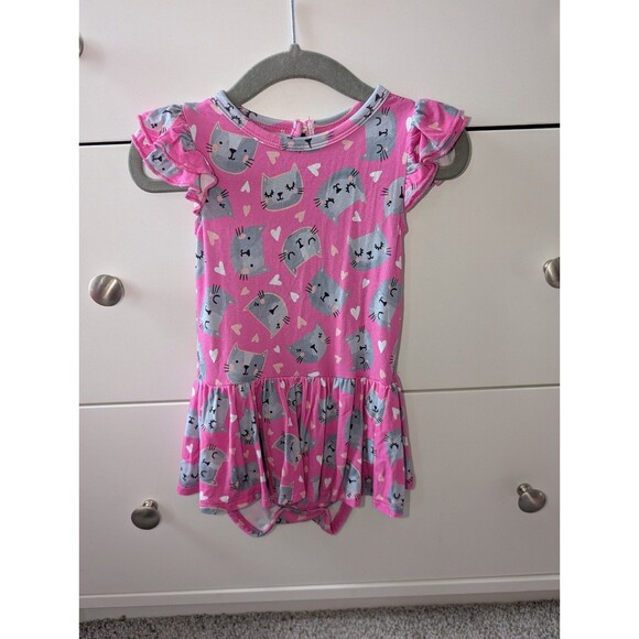 Little Bum Bums / Bums and Roses Kitty Cat Twirl Dress with bodysuit 12-18 - Picture 1 of 4